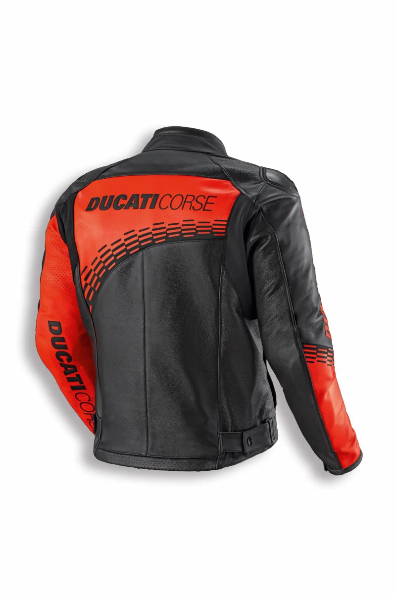 9810928 - Ducati Corse C7 Perforated Leather jacket - BL/BL/RED - Image 2