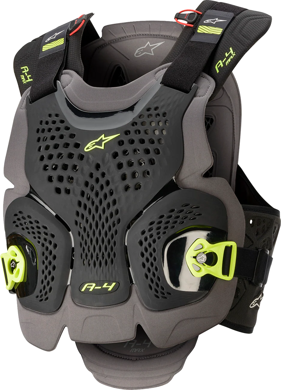 Alpinestars - A-4 Max Chest Guard - Black/Anthracite/Yellow Fluo