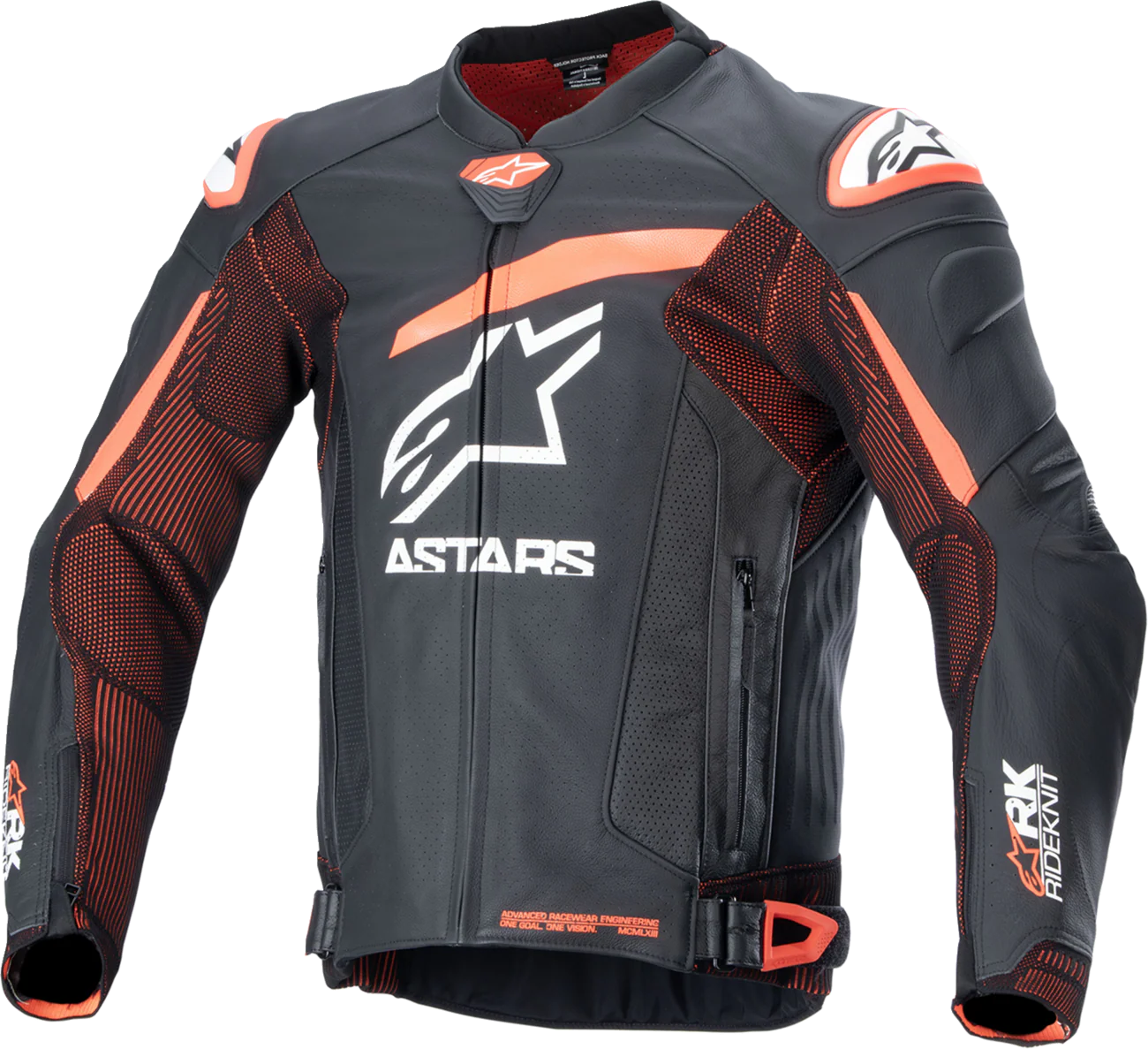 Alpinestars - GP Plus R v4 Rideknit® Leather Jacket - Black/Red Fluo/White