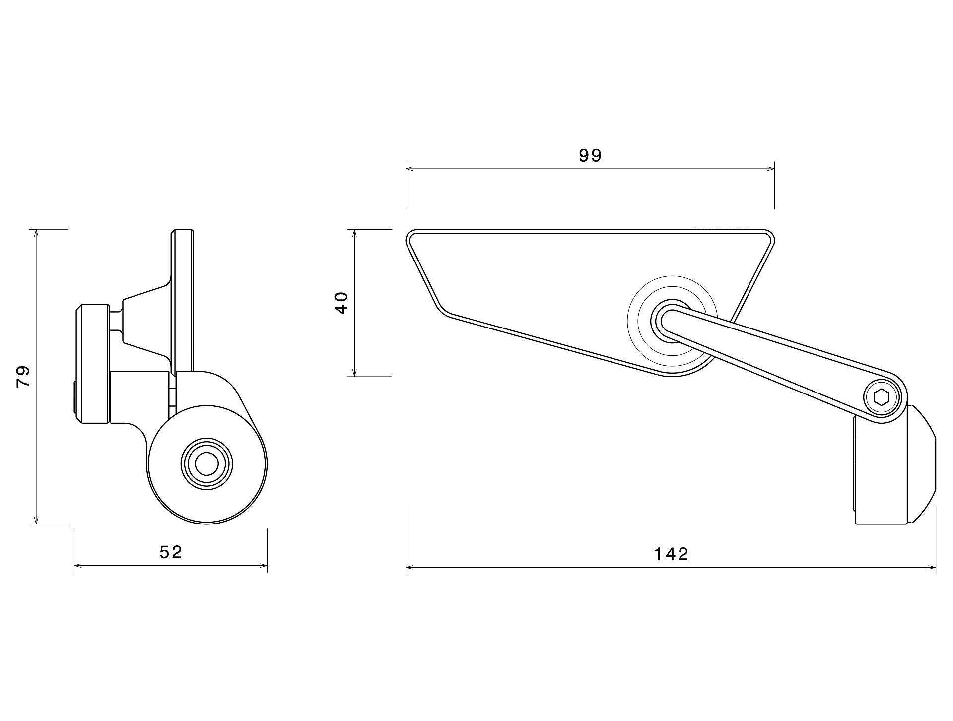 BS295 - RIZOMA - CUT-EDGE End Mount Mirror - RIGHT - Image 6
