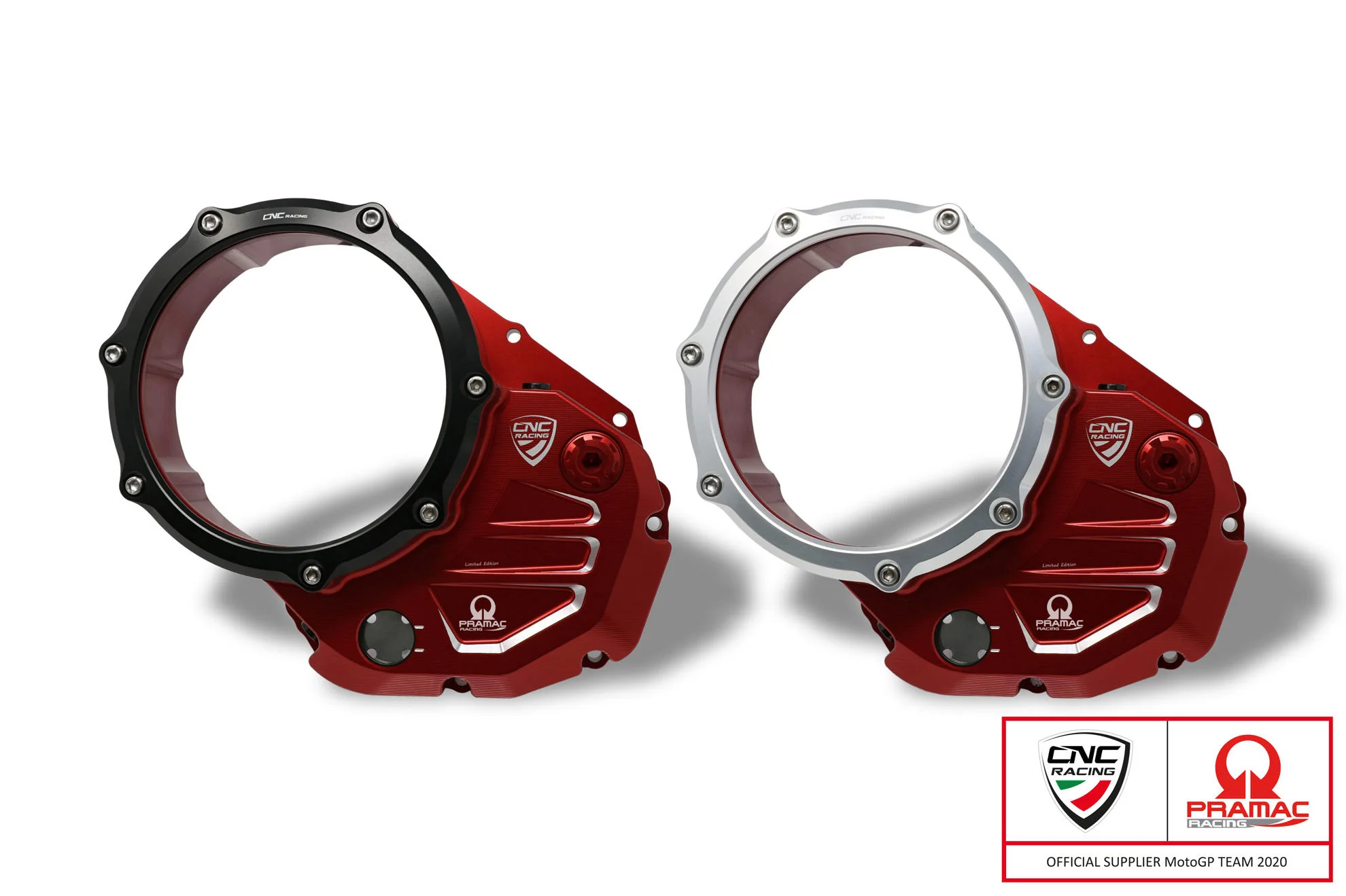 CA503BSPR - CNC Racing PRAMAC RACING LIMITED EDITION Clear Wet Clutch Cover for the Ducati Hypermotard 821 (2015) / 939 / 950, Multistrada 950, Supersport /S, Monster 821, Scrambler 1100 - Image 2