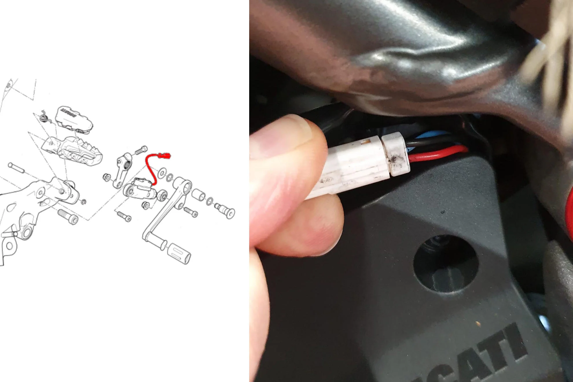 CB005B - CNC Racing Ducati QS Quickshift Reverse Shift Cable for Ducati - Image 2