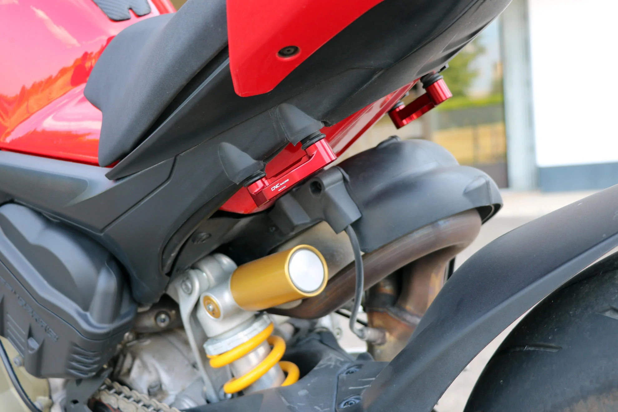 CNC Racing Passenger Rearset / Foot peg Blanking Plate Set / Racing Tie Down Hooks for Ducati Panigale / Streetfighter V4 - Image 5