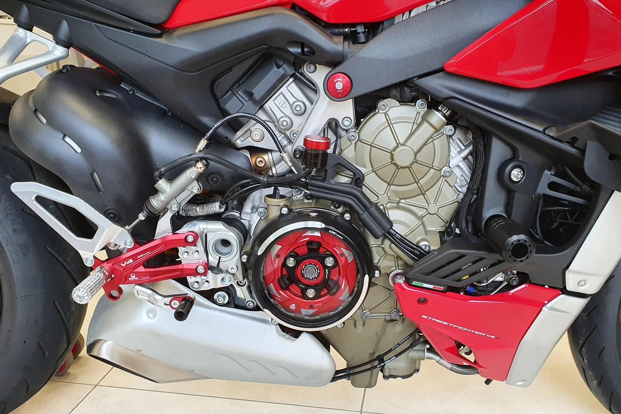 CNC Racing PRAMAC RACING LIMITED EDITION RPS Adjustable Rearset for the Ducati Streetfighter V4 - Image 3