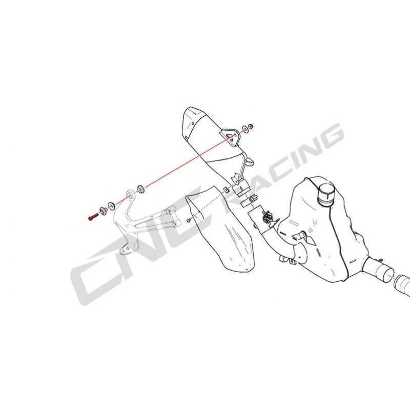 KV364X - CNC Racing Titanium Screw for 2015+ Monster, Multistrada 1200 Enduro / 950 & Streetfighter Exhaust Silencer Bracket - Image 2