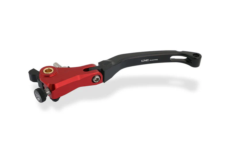 LCR12BR - CNC Racing Billet RED RACE Folding Adjustable Clutch Lever for Aprilia, Ducati, and MV Agusta F4 RR/RC - 190mm
