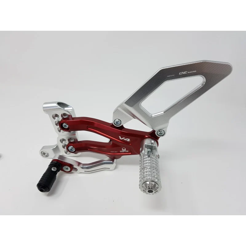 PE406PR - CNC Racing PRAMAC RACING LIMITED EDITION RPS Adjustable Rearset for the Ducati Panigale V4 / S / Speciale / R - Aluminum Heel Guards - Image 2