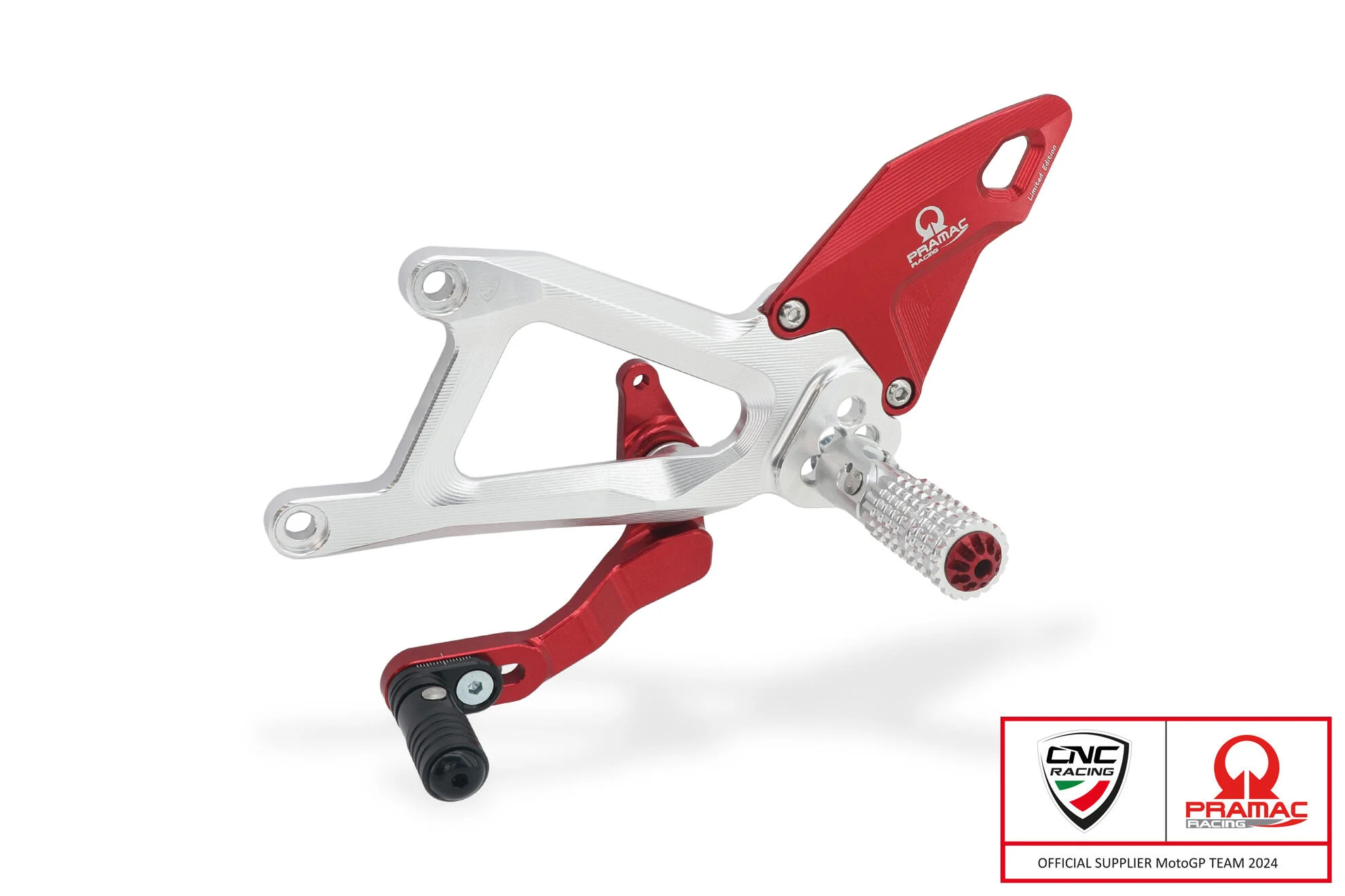 PE414PR - CNC Racing PRAMAC RACING LIMITED EDITION Adjustable Rearset for the Ducati Panigale V4 / S (2025+) - Image 2