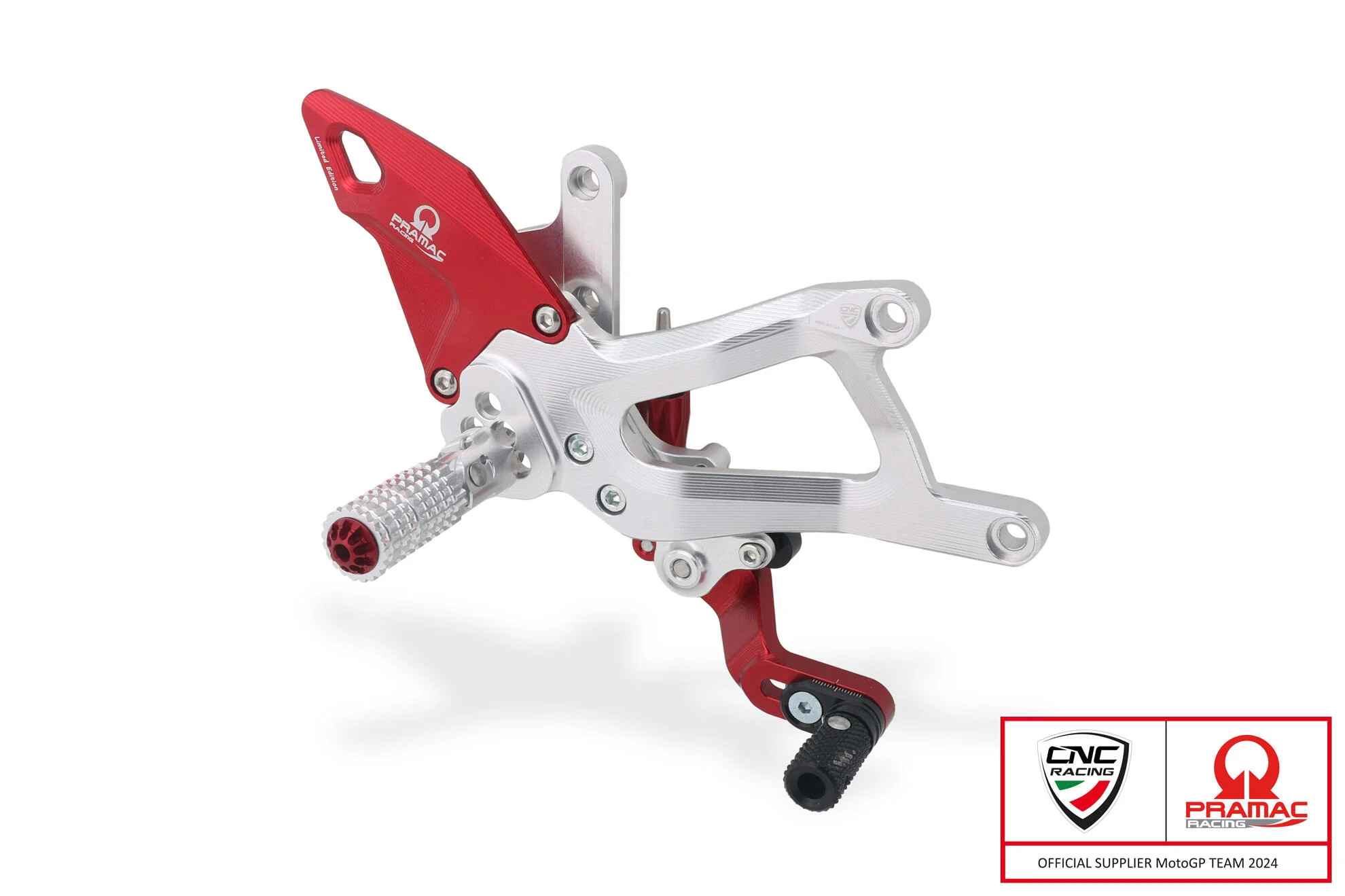 PE414PR - CNC Racing PRAMAC RACING LIMITED EDITION Adjustable Rearset for the Ducati Panigale V4 / S (2025+) - Image 4