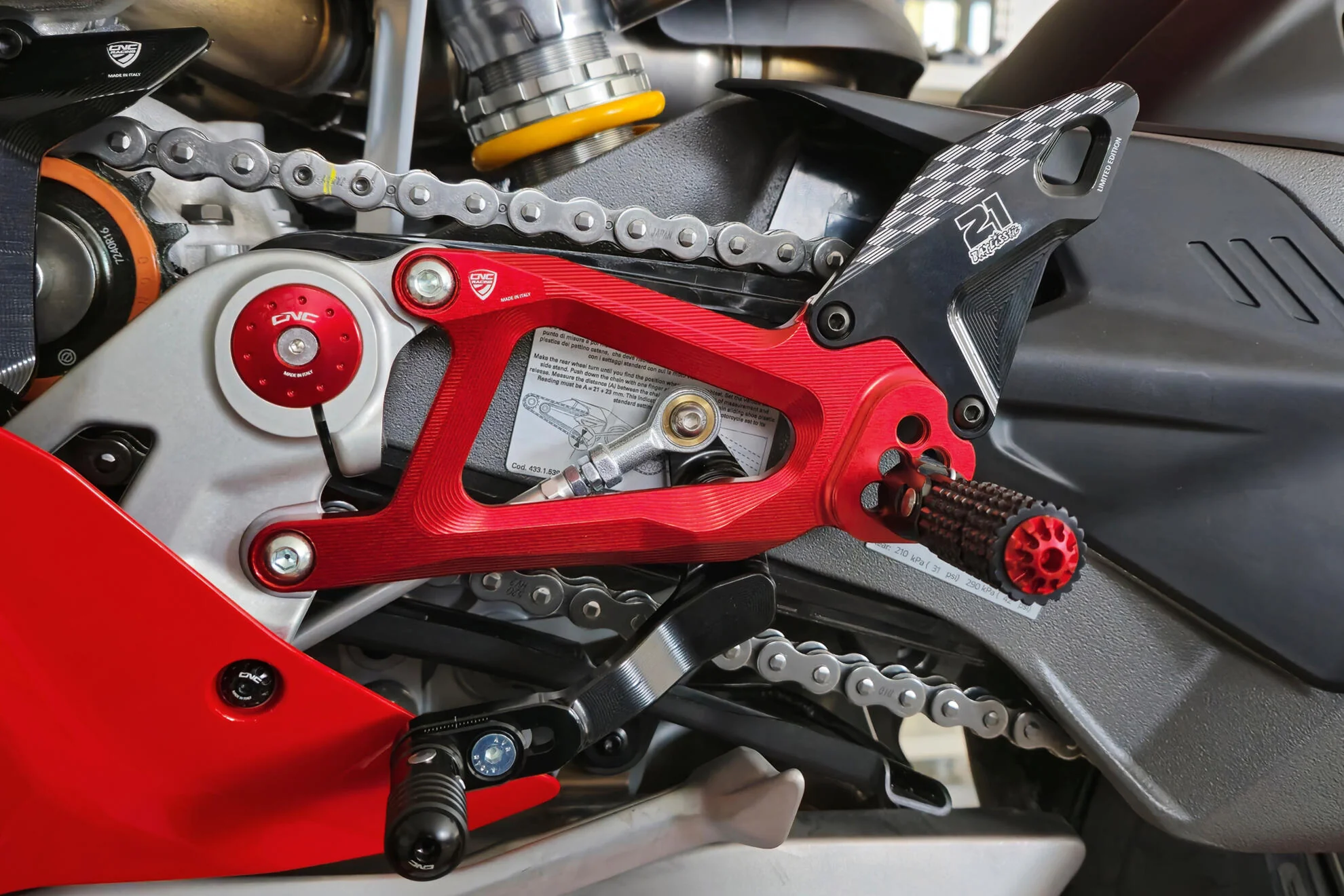 PE414TB - CNC Racing TROY BAYLISS LIMITED EDITION Adjustable Rearset for the Ducati Panigale V4 / S (2025+) - Image 3