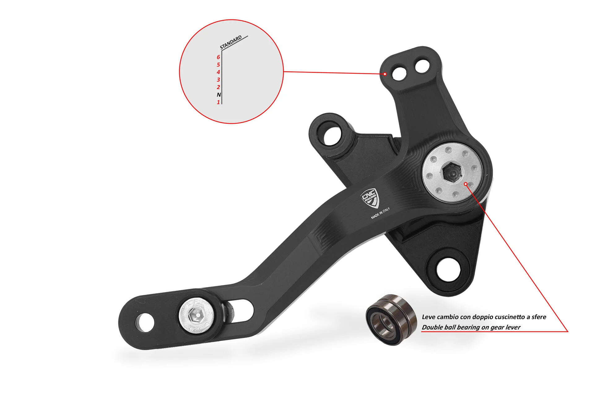 PEC06 - CNC Racing SLIDE Adjustable Shift Lever Kit for Ducati Multistrada V4 (all) - Image 3