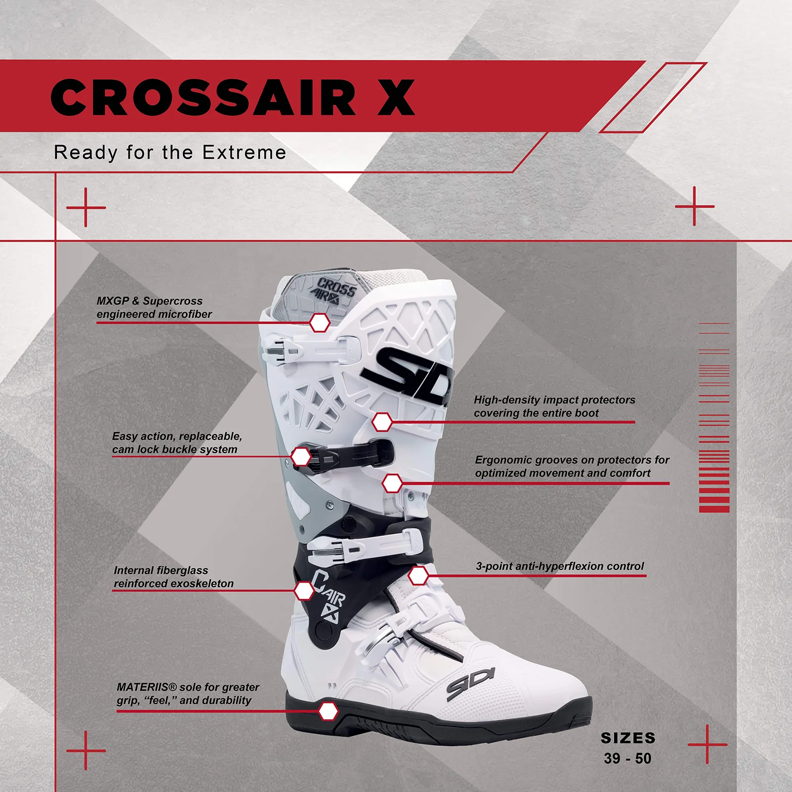 Sidi - Crossair X Boot - WHITE/NAVY/RED - Image 7
