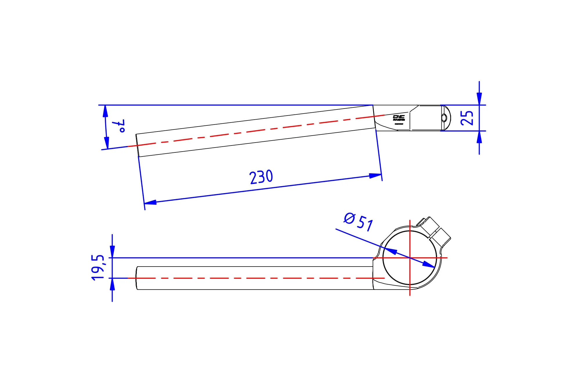 SM451B - CNC Racing No-rise 51mm Clip-Ons - Image 3