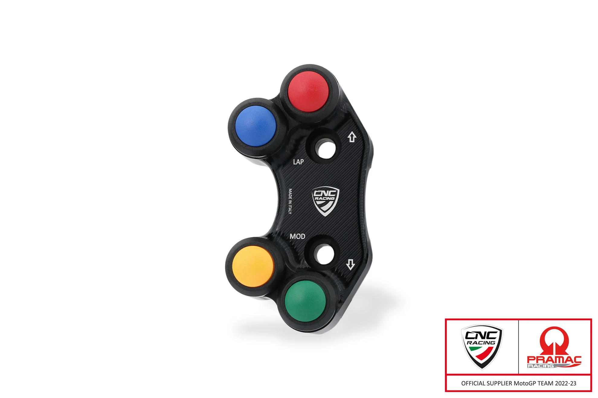 SWD22BPR - CNC Racing PRAMAC RACING LIMITED EDITION Left Hand Side Billet 4 Button RACE Switch for use with OE & Brembo RCS Brake Clutch Master Cylinders for Ducati Pangiale V2