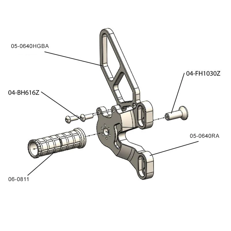 Woodcraft - 05-0640A Ducati 848/1098/1198/848 EVO Rearset  w/Shifter Silver - Image 3