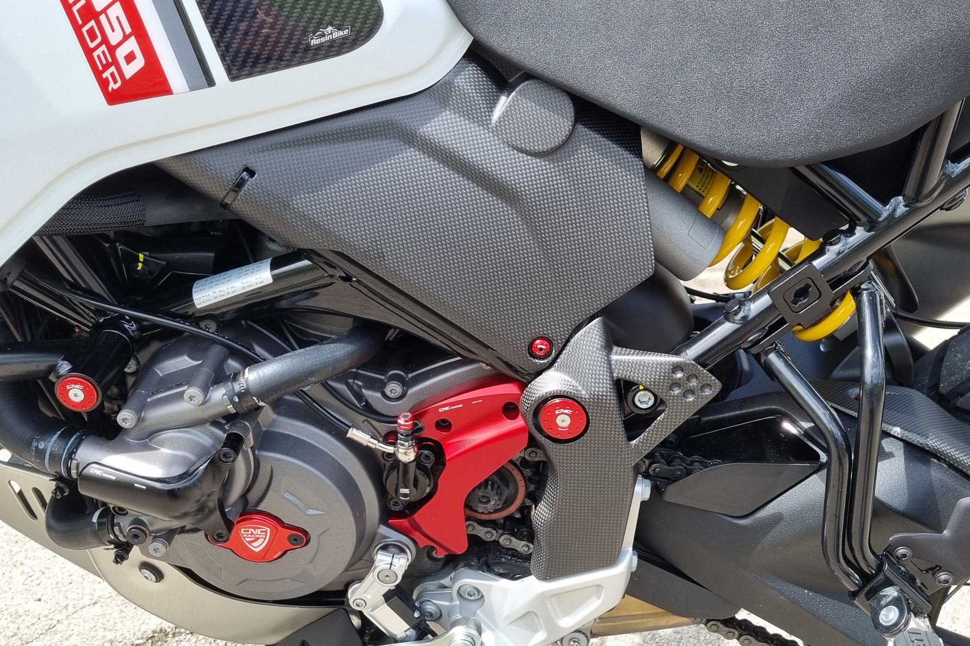 ZA246Y - CNC Racing Carbon Fiber Upper Frame Side Covers for the Ducati DesertX - Image 2
