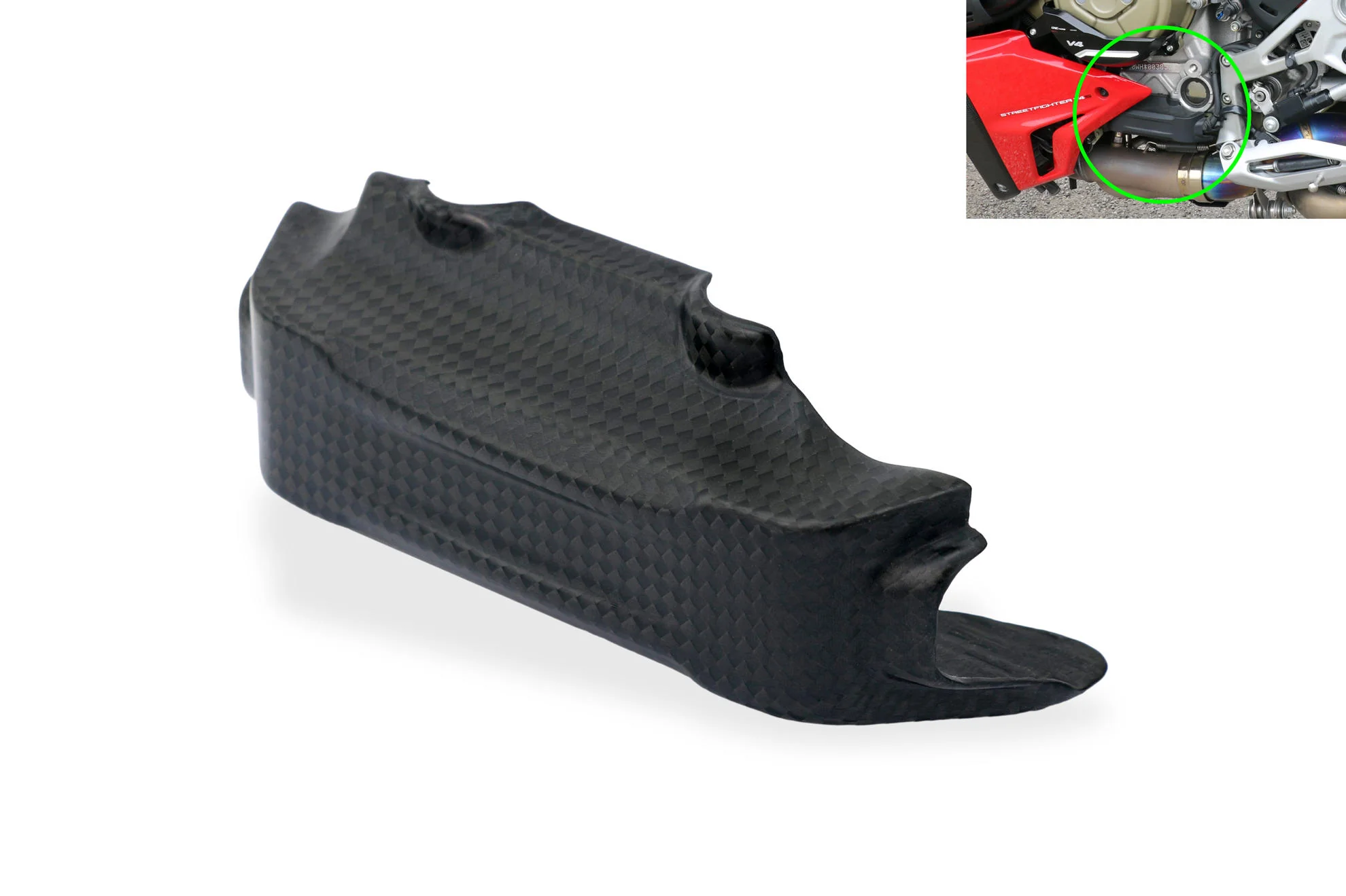 ZA309Y - CNC Racing Carbon Fiber Quick-Shift Cable Cover for the Ducati Streetfighter V4 / S - Image 2
