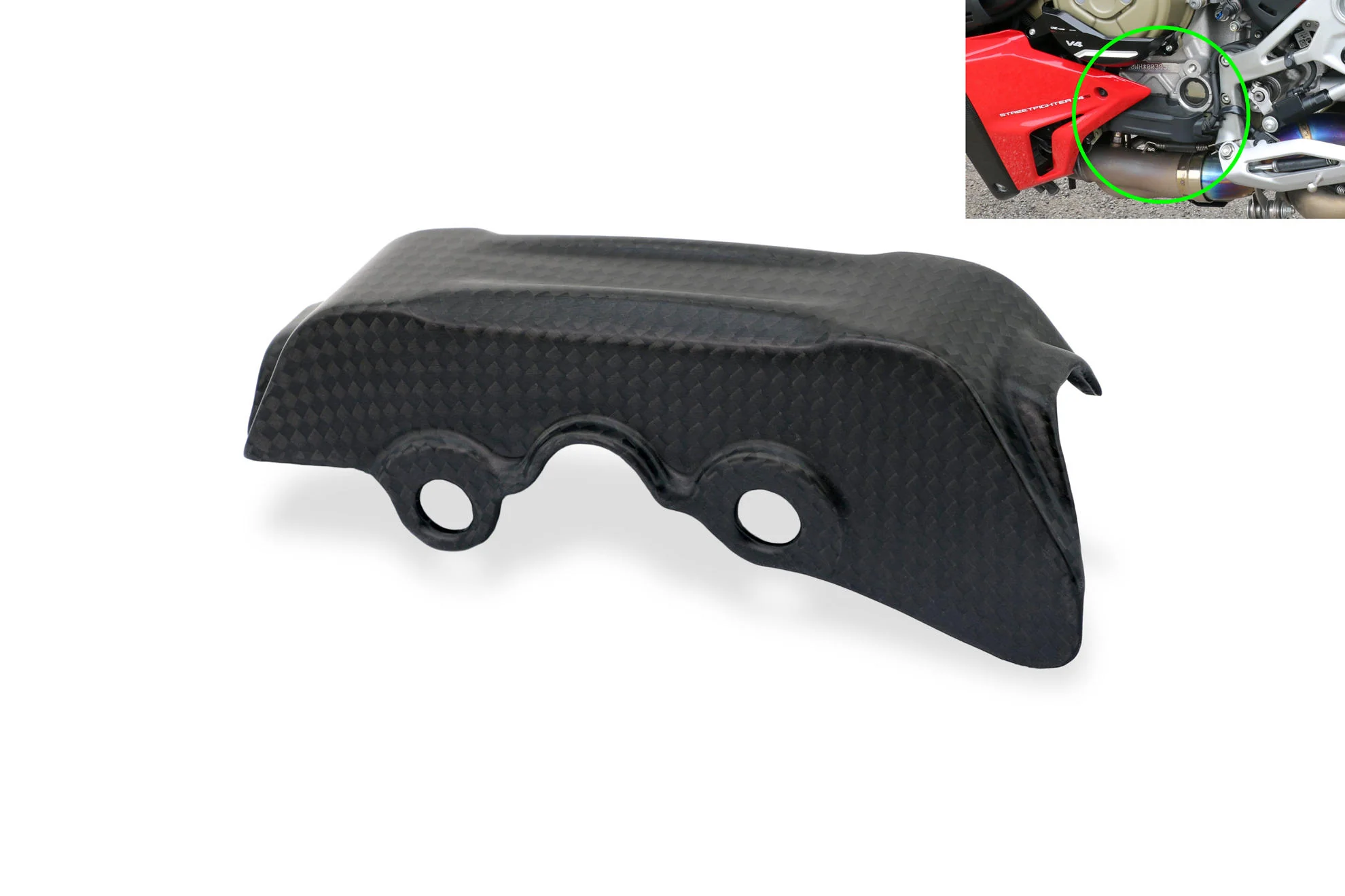 ZA309Y - CNC Racing Carbon Fiber Quick-Shift Cable Cover for the Ducati Streetfighter V4 / S - Image 3