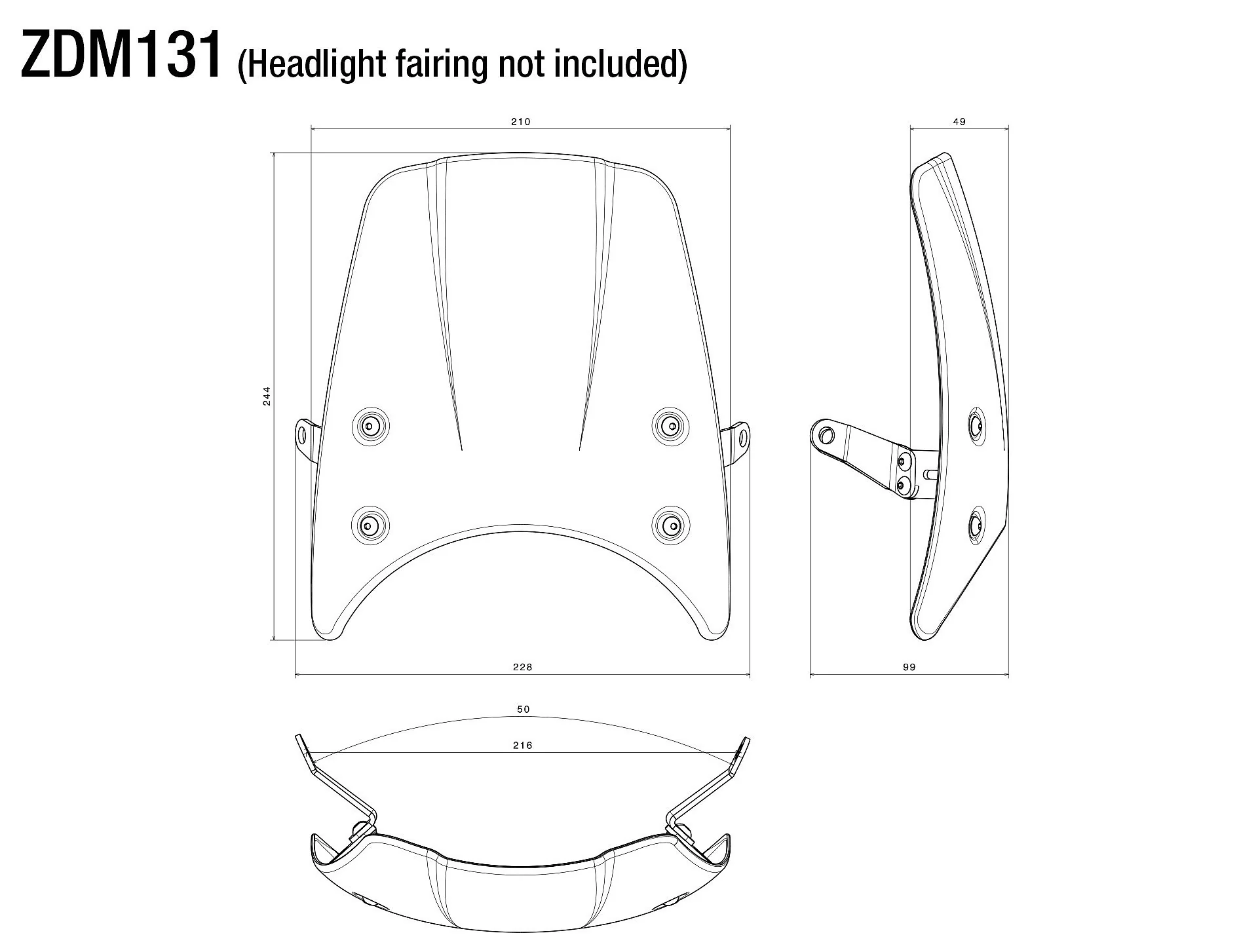 ZDM131 - RIZOMA - Mounting Kit For Headlight Fairing - Image 2